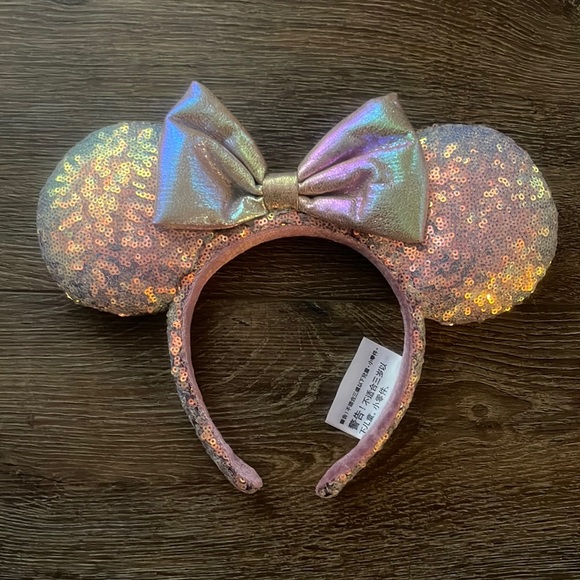 Minnie Mouse Ear Headband Iridescent Sequins